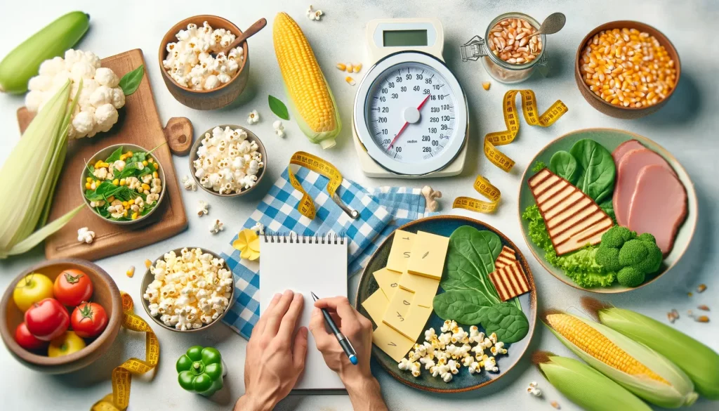 A-visually-appealing-and-informative-image-for-a-blog-about-the-role-of-corn-in-weight-loss.-The-image-should-feature-a-variety-of-corn-products